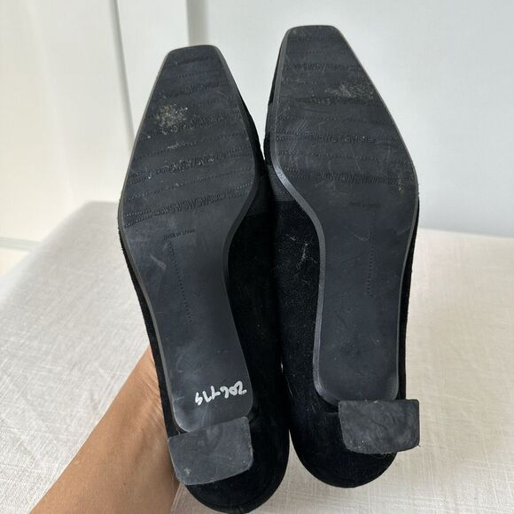 Stuart Weitzman Ladies Expo Elegant Tapered Pumps 8M Black Suede Heels‎ Shoes - Picture 7 of 7